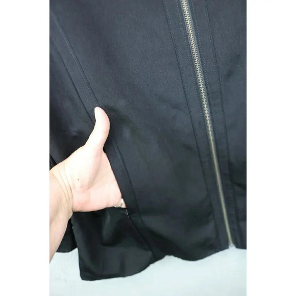 Jones New York Full Zip Black Jacket-Size Large-Lined-Side Zips - Picture 5 of 12